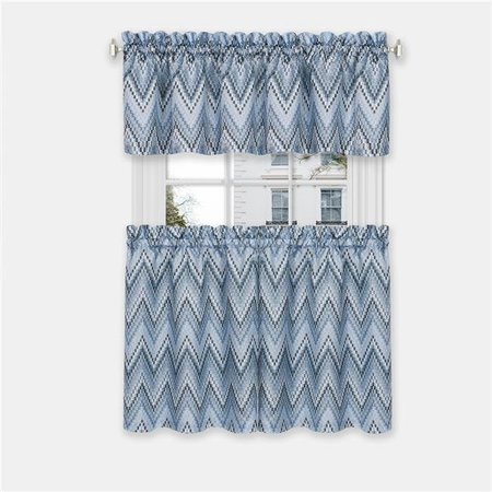 ACHIM IMPORTING Achim AVTV24IB12 58 x 24 in. Avery Window Curtain Tier & Valance Set; Ice Blue - Pack of 2 AVTV24IB12